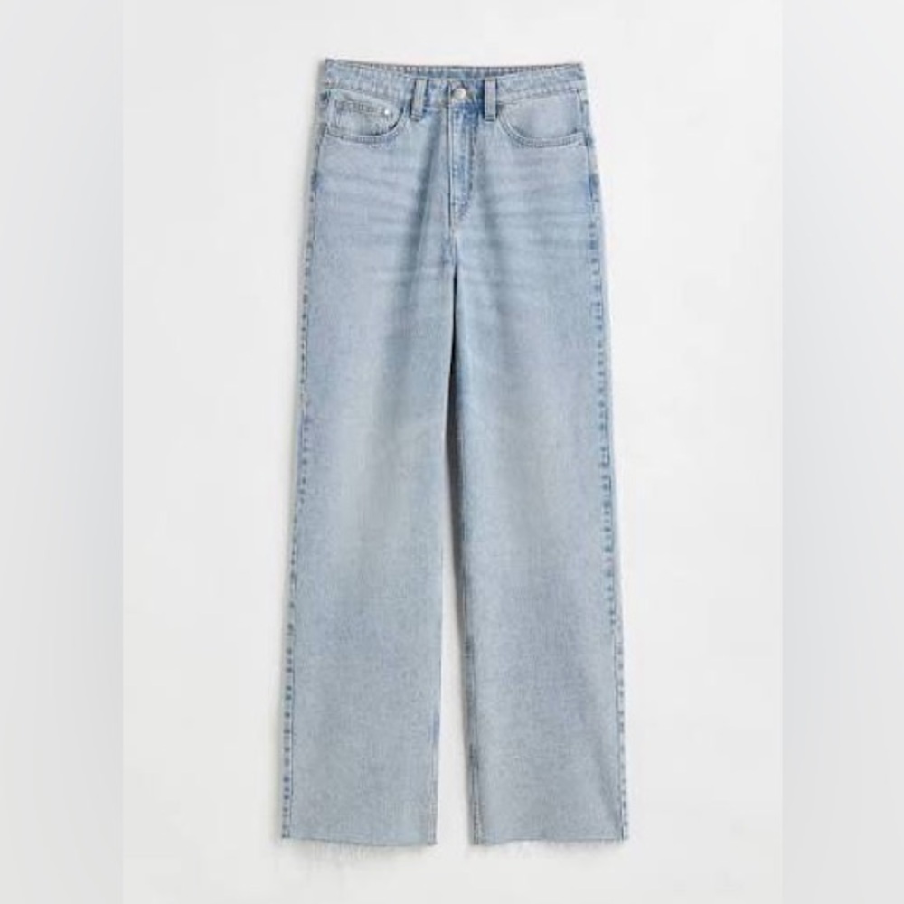 H&M Classic Light Wash Wide Leg Blue Women's Jeans